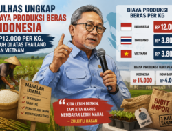 Zulhas Ungkap Biaya Produksi Beras Indonesia Rp12.000 per Kg, Jauh di Atas Thailand dan Vietnam